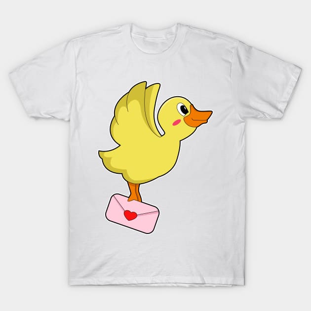 Duck Carrier pigeon Letter T-Shirt by Markus Schnabel